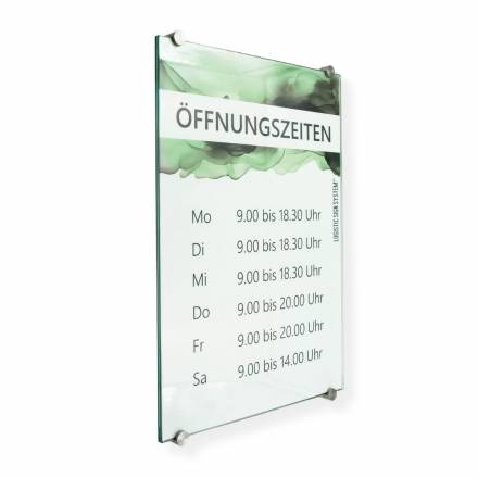 Türschild VITRUM K , Glasschild, Büroschild, Doppelglasschild, DIN A2